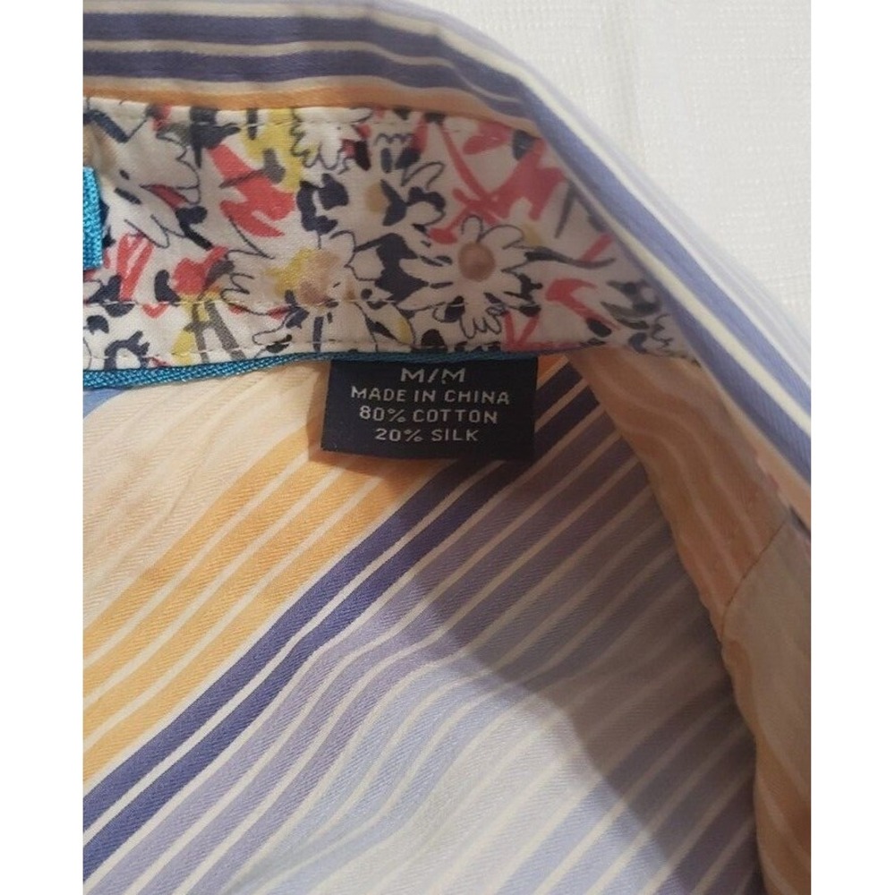 Tommy Bahama Men's Long Sleeve Button Up Striped Shirt Sz M Cotton/Silk - Picture 6 of 9